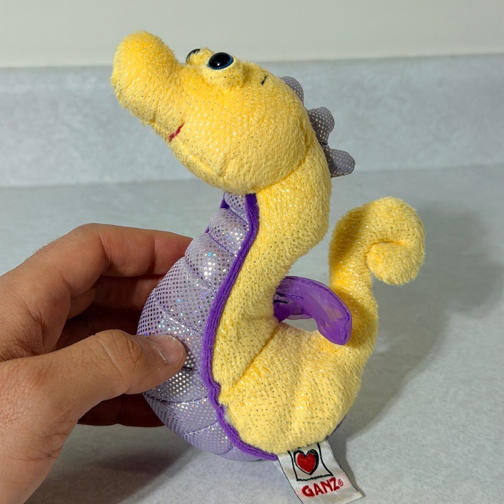 Ganz Lil Kinz Seahorse Yellow Purple Glitter Plush Stuffed Animal HS507 Webkinz